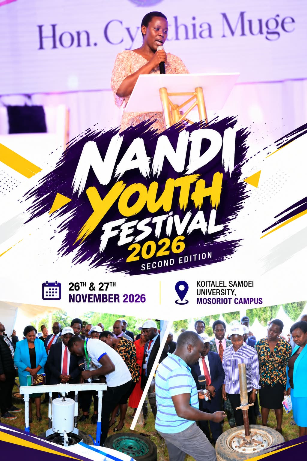 Nandi Youth Festival 2026 poster, 26th & 27th November 2026 at Koitalel Samoei University, Mosoriot Campus